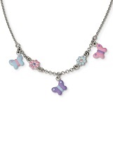 remarkable itsy-bitsy silver floral and butterfly baby necklace